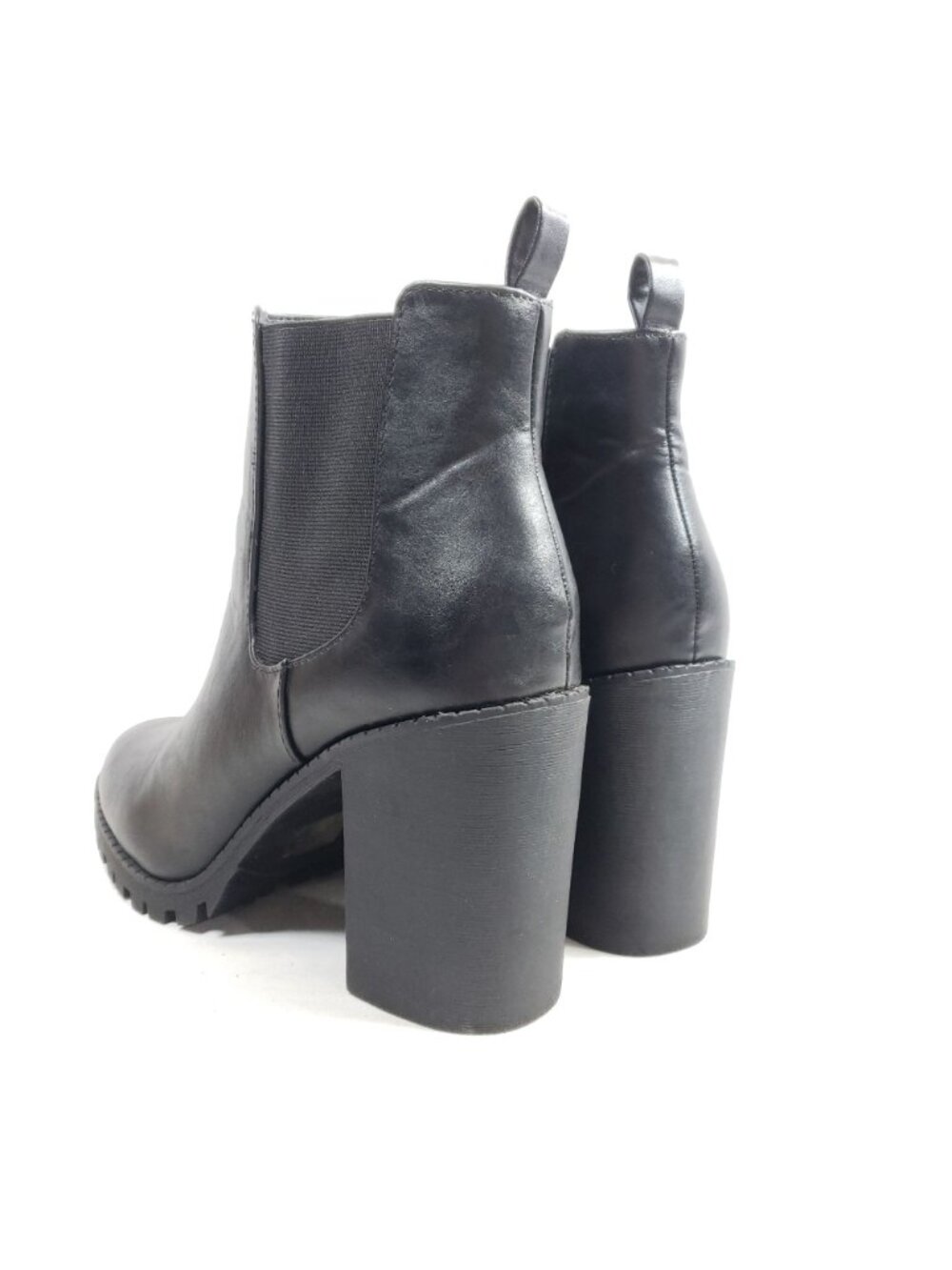 Womens Size 11 Black Chunky Heel Chelsea Ankle Boots All Man Made Material - Picture 4 of 9